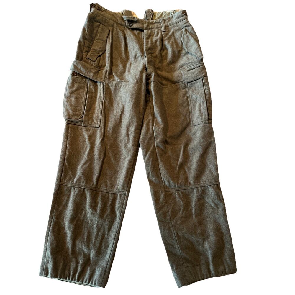 POST WW II GERMAN BUNDESWEHR WINTER WOOL GREEN PANTS SPORTRA ARNSTORF 34x30 VTG